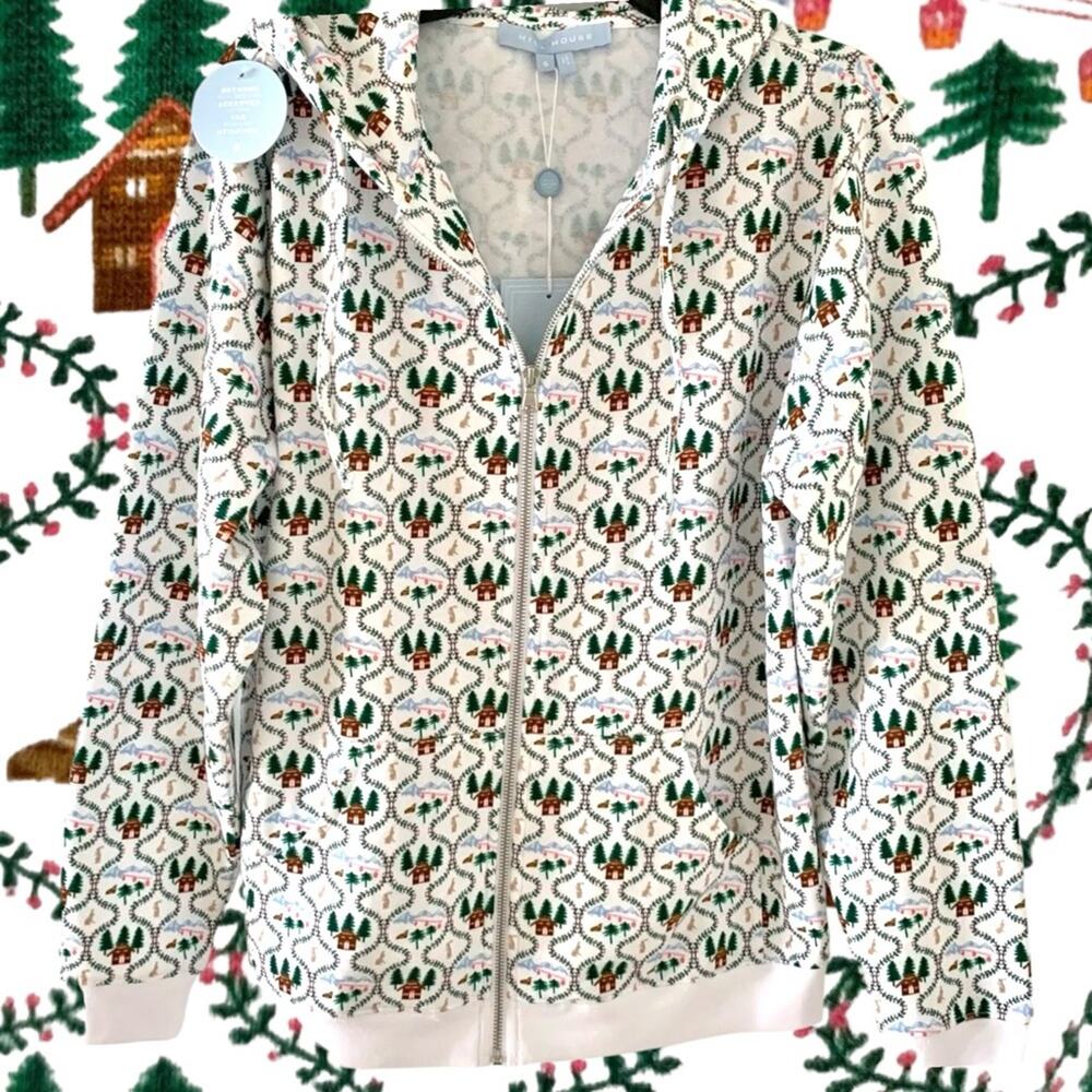 NWT Hill House White Ski Chalet full Zip Hoodie Jacket Size XS